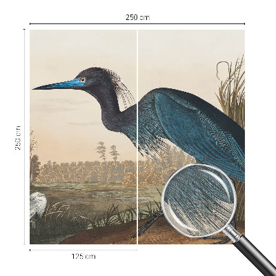 Stick-on wall mural featuring water birds