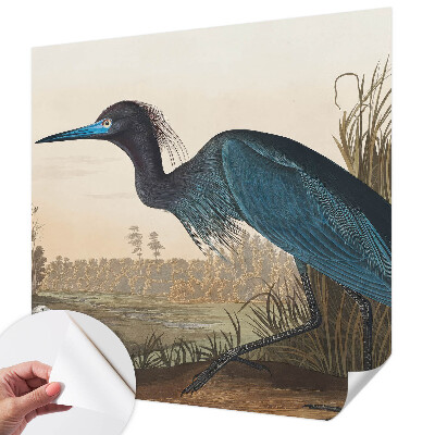 Stick-on wall mural featuring water birds