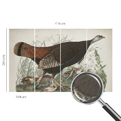 Removable wall mural wallpaper with a natural harmony design
