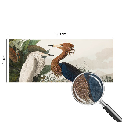 Peel and stick wall mural for kids' room with a birds-in-plants design