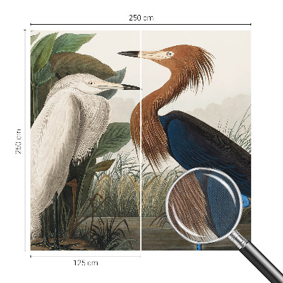 Peel and stick wall mural for kids' room with a birds-in-plants design