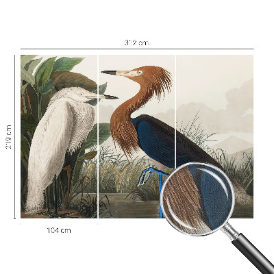 Peel and stick wall mural for kids' room with a birds-in-plants design