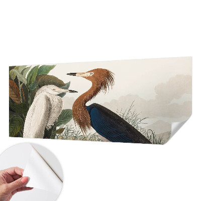 Peel and stick wall mural for kids' room with a birds-in-plants design