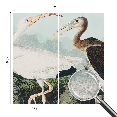 Peel and stick wall mural for bedroom with a pair of birds