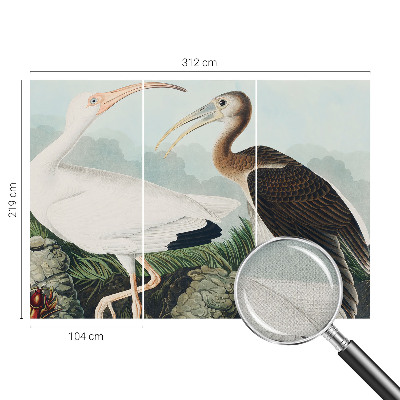 Peel and stick wall mural for bedroom with a pair of birds