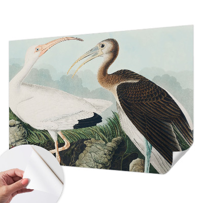Peel and stick wall mural for bedroom with a pair of birds