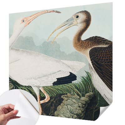 Peel and stick wall mural for bedroom with a pair of birds