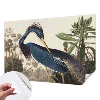 Nursery wall mural with an exotic nature motif