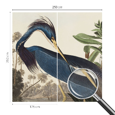 Nursery wall mural with an exotic nature motif
