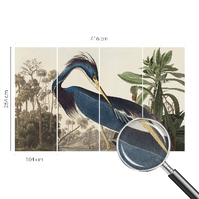 Nursery wall mural with an exotic nature motif