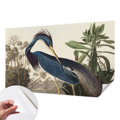 Nursery wall mural with an exotic nature motif