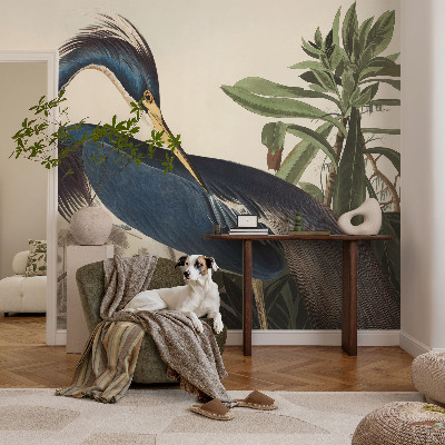 Nursery wall mural with an exotic nature motif