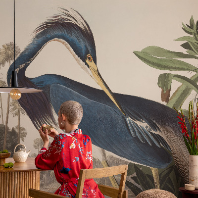 Nursery wall mural with an exotic nature motif