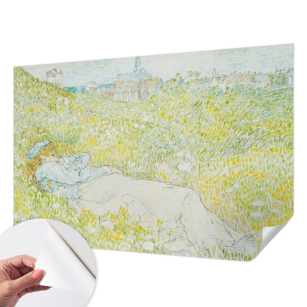 Removable wall mural wallpaper with a spring relaxation design