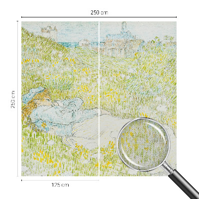 Removable wall mural wallpaper with a spring relaxation design
