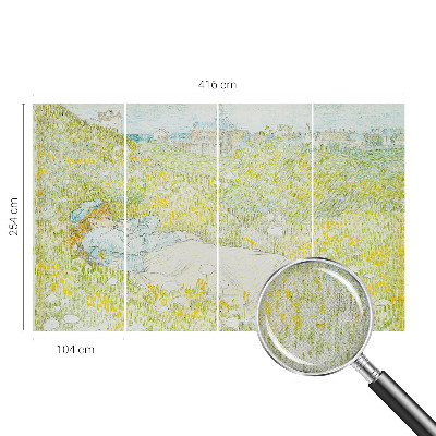 Removable wall mural wallpaper with a spring relaxation design