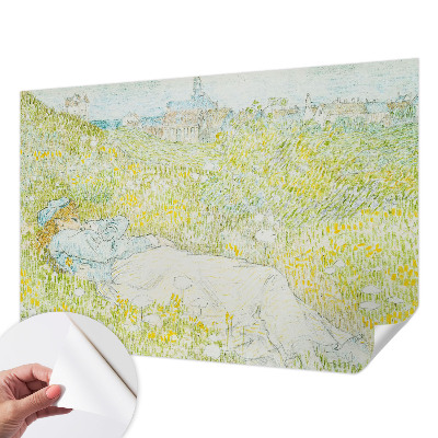 Removable wall mural wallpaper with a spring relaxation design