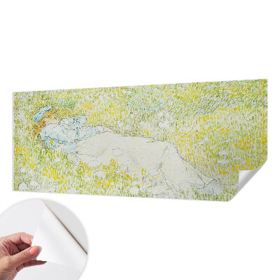 Removable wall mural wallpaper with a spring relaxation design