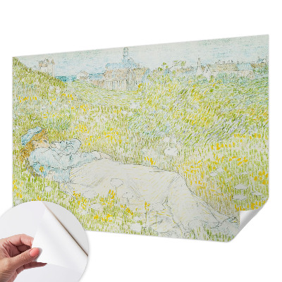 Removable wall mural wallpaper with a spring relaxation design