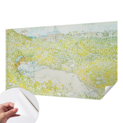 Removable wall mural wallpaper with a spring relaxation design
