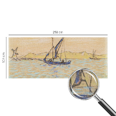 Peel and stick wall mural for living room featuring a sea of peace design