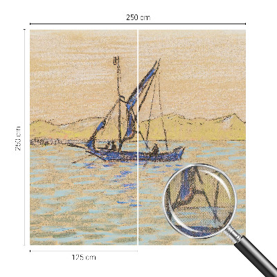 Peel and stick wall mural for living room featuring a sea of peace design