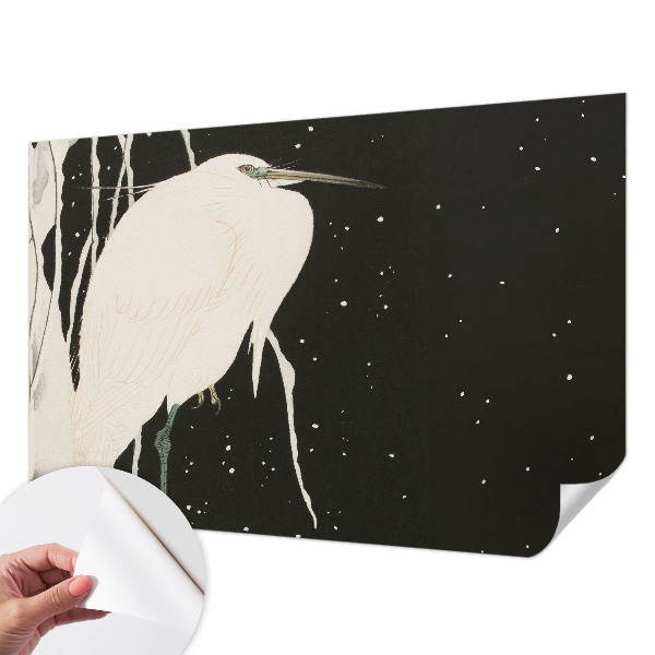 Peel and stick wall mural featuring a winter bird design