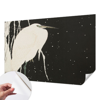 Peel and stick wall mural featuring a winter bird design