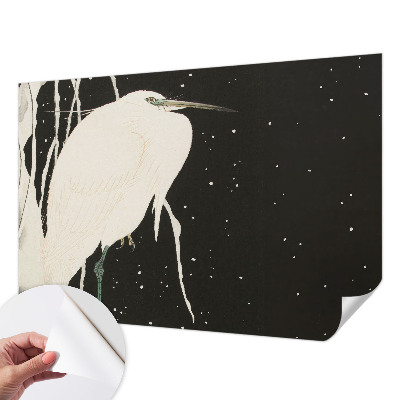 Peel and stick wall mural featuring a winter bird design