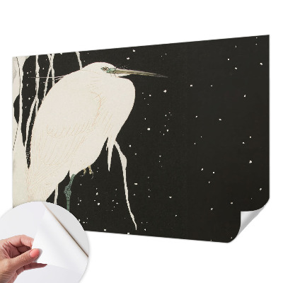 Peel and stick wall mural featuring a winter bird design