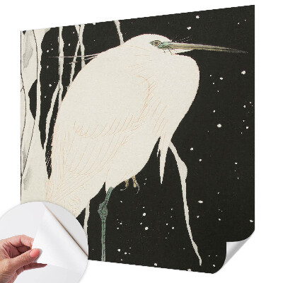Peel and stick wall mural featuring a winter bird design