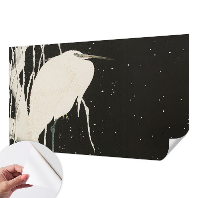 Peel and stick wall mural featuring a winter bird design