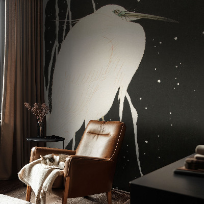 Peel and stick wall mural featuring a winter bird design