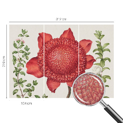 Peel and stick wall mural for bedroom with a floral elegance design