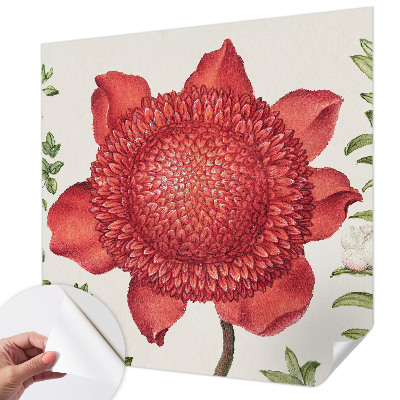 Peel and stick wall mural for bedroom with a floral elegance design