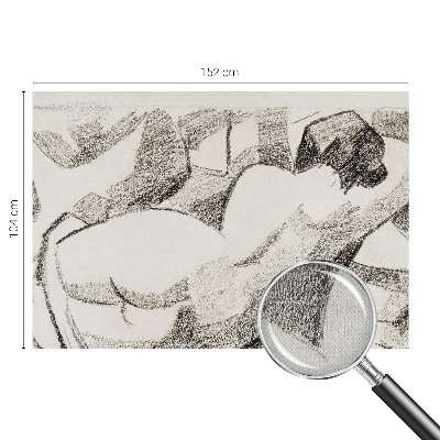 Self-adhesive wall mural featuring a reclining human figure