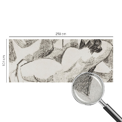Self-adhesive wall mural featuring a reclining human figure