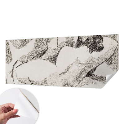 Self-adhesive wall mural featuring a reclining human figure