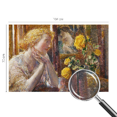 Stick-on wall mural featuring a woman surrounded by roses