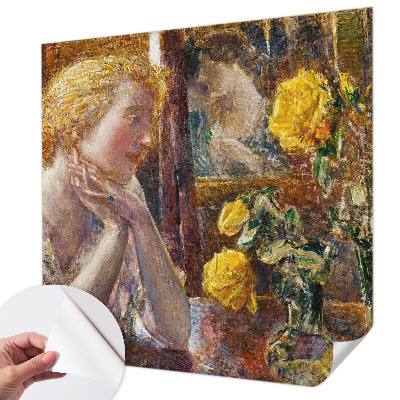 Stick-on wall mural Woman with Roses