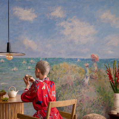 Removable wall mural featuring a peaceful landscape scene