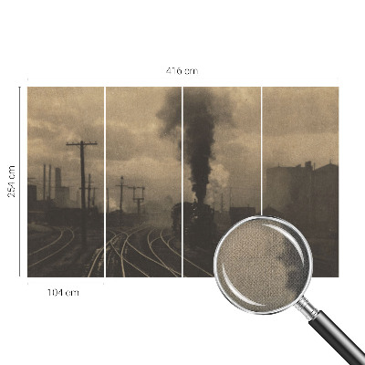 Peel and stick wall mural for living room with an industrial landscape design