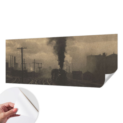 Peel and stick wall mural for living room with an industrial landscape design