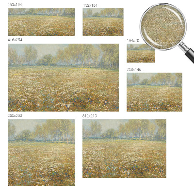 Removable wall mural wallpaper with a blooming field design