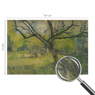Peel and stick wall mural for bedroom featuring a green landscape