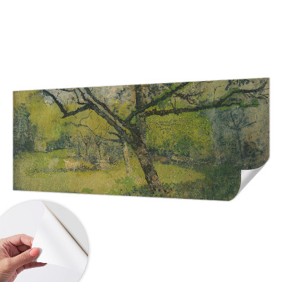 Peel and stick wall mural for bedroom featuring a green landscape