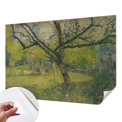 Peel and stick wall mural for bedroom featuring a green landscape