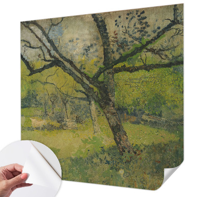 Peel and stick wall mural for bedroom featuring a green landscape