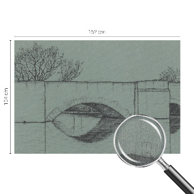 3D wall mural with an arch bridge design