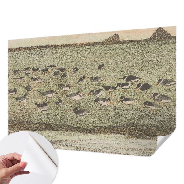 Peel and stick wall mural for kids' room featuring a peaceful bird illustration
